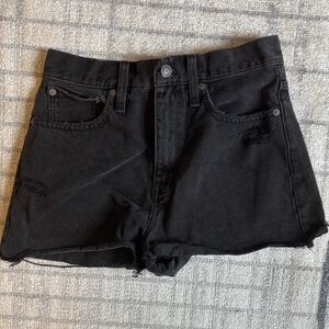 Madewell Black Mom Jean Shorts